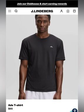 BNWT- Men | Ade T-Shirt | Black on Black | Size L (Read Description)
J.Lindeberg